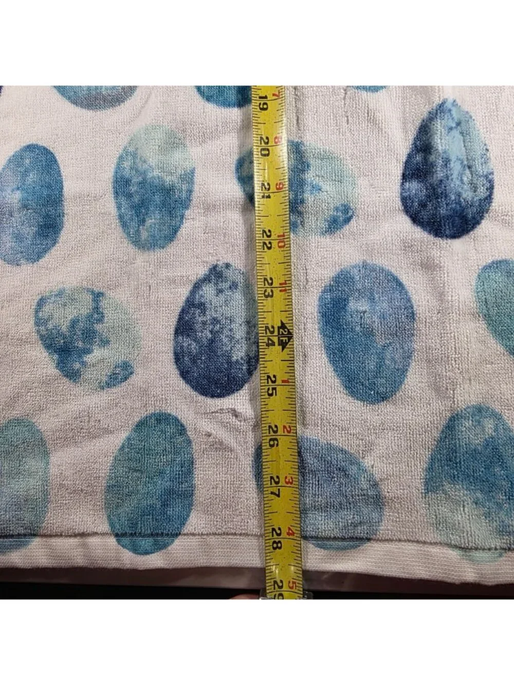 Set of 2 Kitchen hand Towels Isaac Mizrahi New York Blue Egg Print Cotton linens